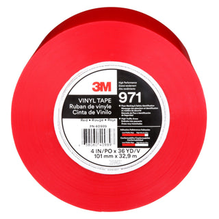 3M Durable Floor Marking Tape 971, Red, 4 in x 36 yd, 17 mil, 3 Rolls/Case