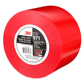 3M Durable Floor Marking Tape 971, Red, 4 in x 36 yd, 17 mil, 3 Rolls/Case