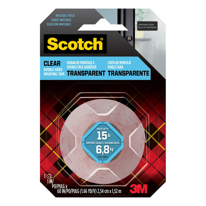 Scotch® Clear Double-Sided Mounting Tape 410S-ESF, 1 in x 60 in