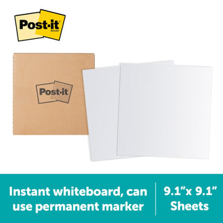 Post-it® Flex Write Surface FWS-Sheets-2PK, 9.1 in x 9.1 in (23.1 cm x 23.1 cm)