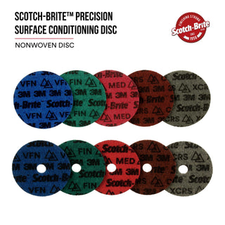 Scotch-Brite Precision Surface Conditioning Disc, PN-DH, Coarse, 5 in x 7/8 in