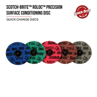 Scotch-Brite Roloc Precision Surface Conditioning Disc, PN-DR, Medium, TR, 3 in