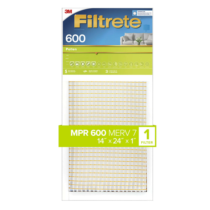 Filtrete Electrostatic Air Filter 600MPR 9863DC-4, 14 in x 24 in x 1 in