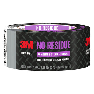 3M No Residue Duct Tape 2420, 1.88 in x 20 yd (48 mm x 18.2 m)