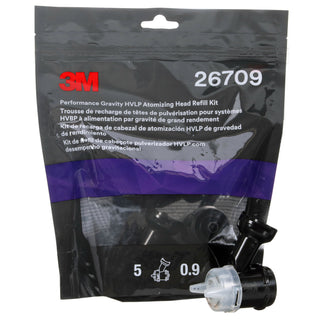 3M Performance Gravity HVLP Atomizing Head Refill Kit 26709, White, 0.9, 5 pack