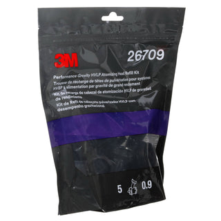 3M Performance Gravity HVLP Atomizing Head Refill Kit 26709, White, 0.9, 5 pack