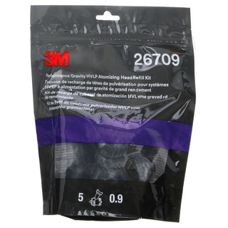 3M Performance Gravity HVLP Atomizing Head Refill Kit 26709, White, 0.9, 5 pack