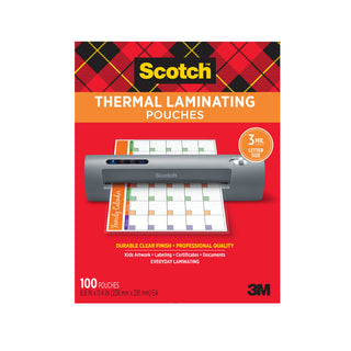 Scotch Thermal Laminating Pouches TP3854-100EF, 8.9 in x 11.4 in