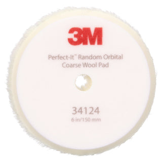 3M Perfect-It Random Orbital Wool Compounding Pad 34124, Coarse,White, 6 in