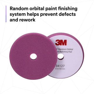 3M Perfect-It Random Orbital Foam Polishing Pad 34127, Fine, Purple, 6in