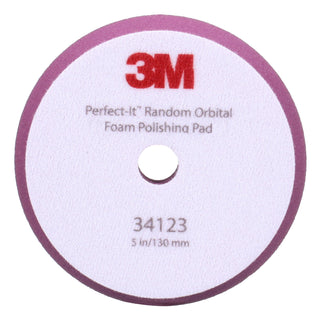 3M Perfect-It Random Orbital Foam Polishing Pad 34123, Fine, Purple, 5in