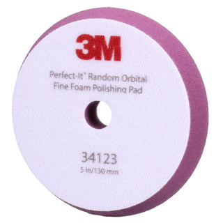 3M Perfect-It Random Orbital Foam Polishing Pad 34123, Fine, Purple, 5in