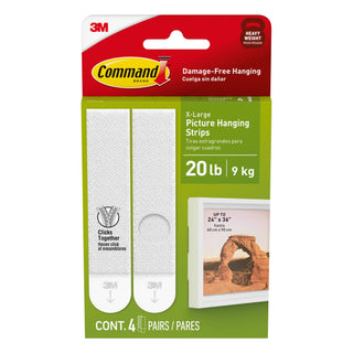 Command 20 lb White Picture Hanging Strips 17217-ES, 4 Pairs