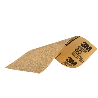 3M Sandpaper 03035, 80 Grit, 3-2/3 in x 9 in, 6/Pack