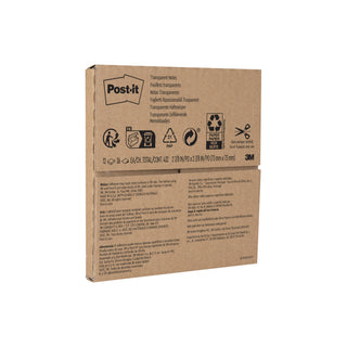 Post-it® Transparent Notes 600-TRSPT-SIOC, 2-7/8 in x 2-7/8 in (73 mm x 73 mm)