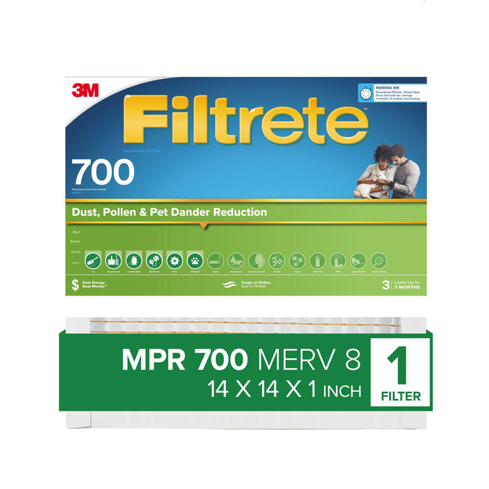 Filtrete Electrostatic Air Filter 700 MPR 711-4, 14 in x 14 in x 1 in