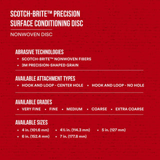 Scotch-Brite Precision Surface Conditioning Disc, PN-DH, A Coarse, 2 in x NH