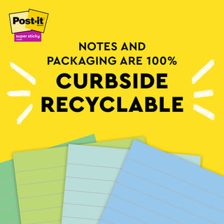 Post-it® Super Sticky Recycled Notes 4621R-4SST, 4 in x 6 in (101 mm x 152 mm)