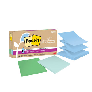 Post-it® Super Sticky Recycled Pop-up Notes R330R-6SST, 3 in x 3 in