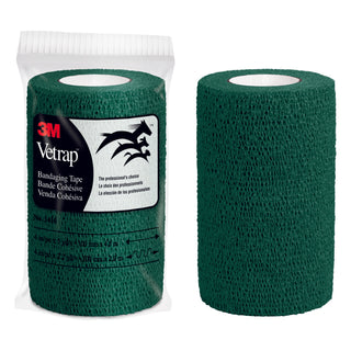 3M Vetrap Bandaging Tape 1410HG-18, Hunter Green, 4 inch (10 cm)