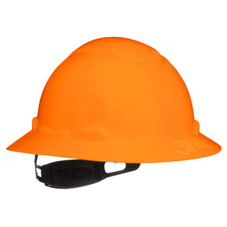 3M SecureFit Full Brim Hard Hat CHH-FB-R-O6-SL, with Ratchet Adjustment, Hi-Vis