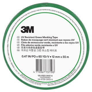 3M UV Resistant Green Masking Tape, 12 mm x 55 m