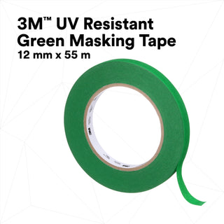 3M UV Resistant Green Masking Tape, 12 mm x 55 m