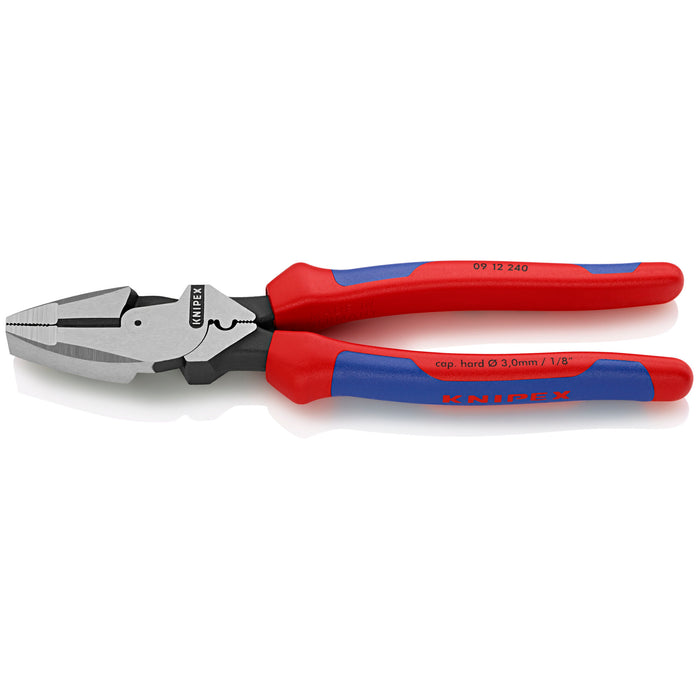 Knipex 09 12 240 9 1/2" High Leverage Lineman's Pliers New England with Fish Tape Puller & Crimper