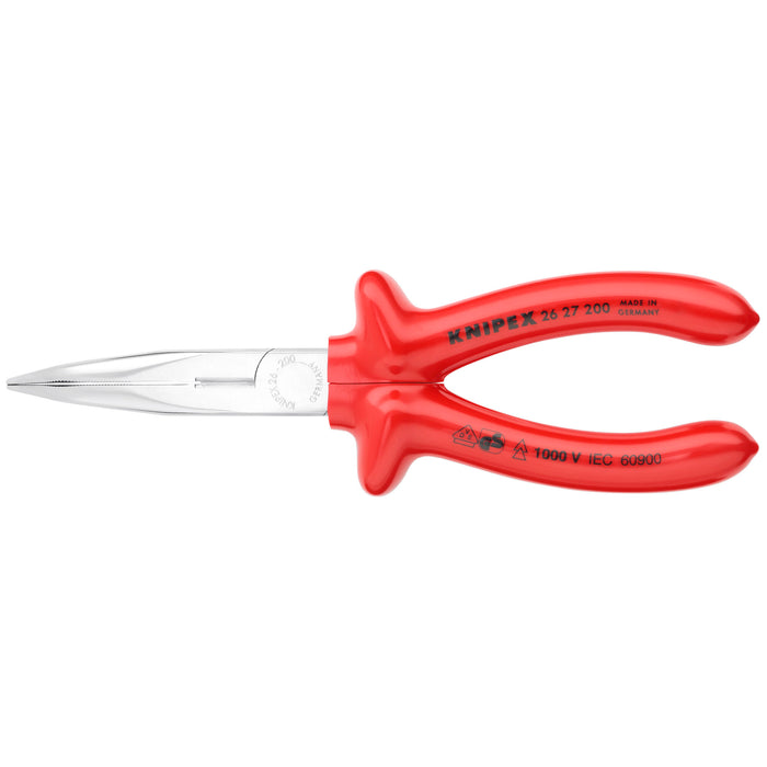 Knipex 26 27 200 8" Long Nose 40° Angled Pliers with Cutter-1000V Insulated