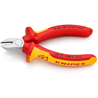 Knipex 70 06 125 5 1/4" Diagonal Cutters-1000V Insulated