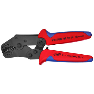 Knipex 97 52 14 7 1/2" Crimping Pliers For Non-Insulated Open Plug-Type Connectors (Plug Width 2.8 and 4.8 mm)