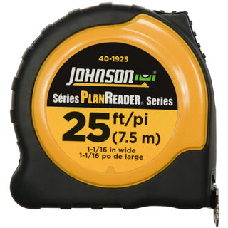 Johnson 40-1925 25' x 1-1/16" PlanReader Inch/Metric Power Tape