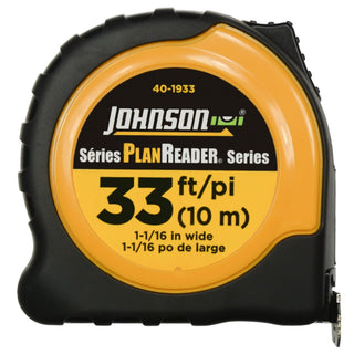 Johnson 40-1933 33' x 1-1/16" PlanReader Inch/Metric Power Tape