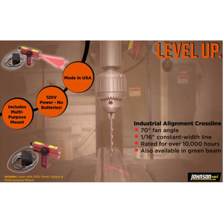 Johnson 40-6230 Industrial Alignment Cross-Line Laser Level 110V AC