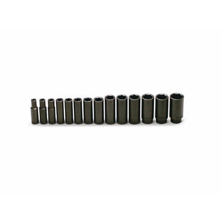 Wright Tool 407 1/2-Inch Drive 14 Piece 6 Point Deep Impact Socket Set