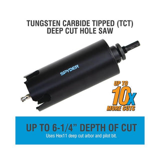 Spyder 600831 3-3/8 Inch Tungsten Carbide Tipped Deep Cut Hole Saw