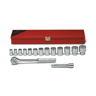 Wright Tool 417 12-Point Standard Socket Set, 15 Piece