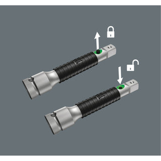 Wera 8796 LA Zyklop "flexible-lock" extension with free-turning sleeve, long, 1/4", 1/4" x 150 mm