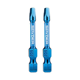 Spyder 19049 Mach-Blue SQ2 1/4-in x 2-in Square Impact Driver Bit 2 Piece