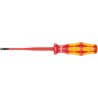 Wera 160 iSS VDE Insulated screwdriver with reduced blade and handle diameter for slotted screws, 0.8 x 4 x 100 mm