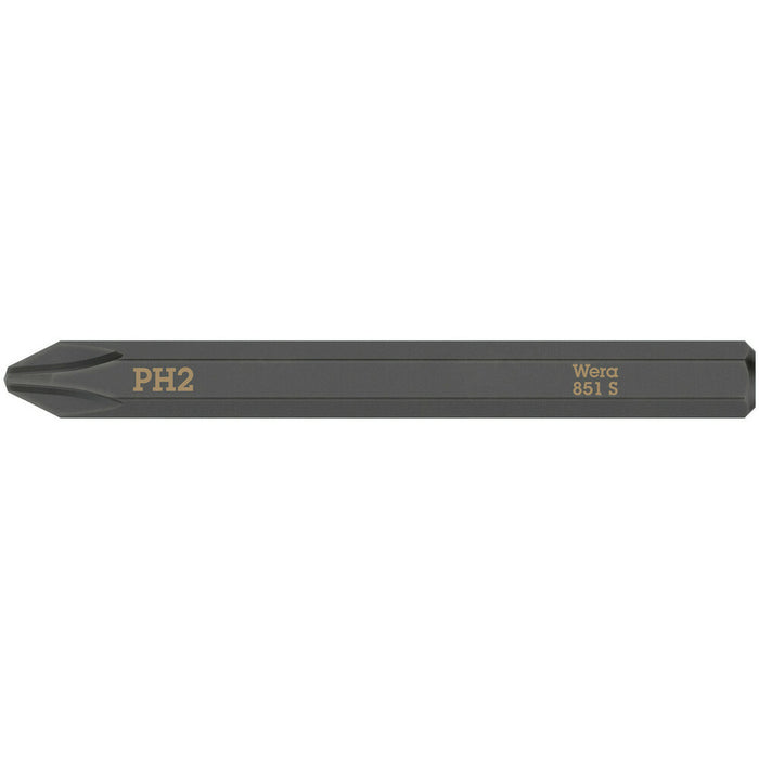 Wera 851 S Phillips bits for impact screwdrivers, PH 2 x 70 mm