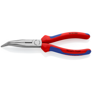 Knipex 26 22 200 SBA KnipeXtend Long Nose 40° Angled Pliers with Cutter, 8"