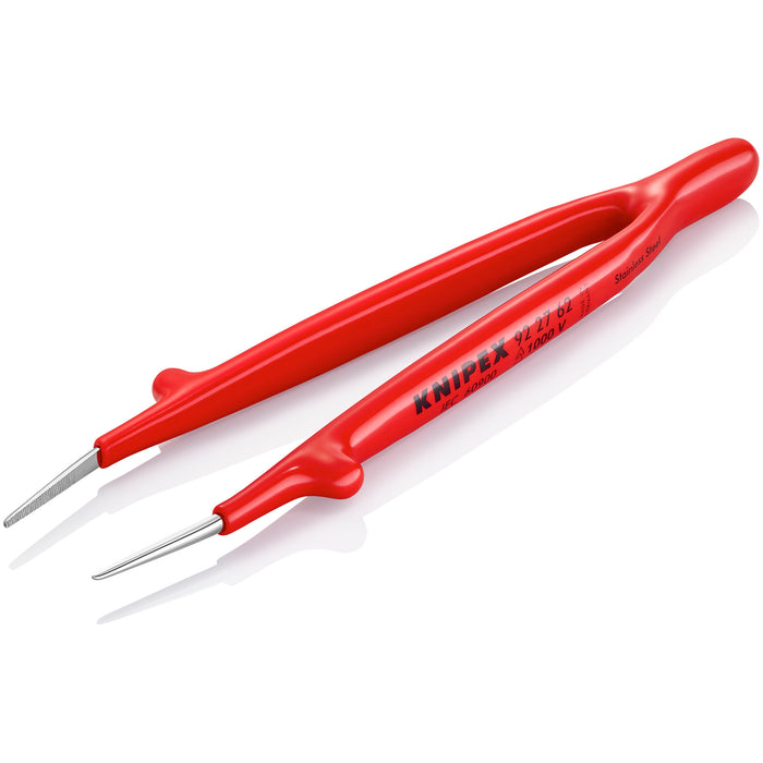 Knipex 92 27 62 6" Stainless Steel Gripping Tweezers-Pointed Tips-1000V Insulated