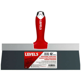 Level5 5-127 12" Blue Steel Taping Knife w/ Soft Grip Handle