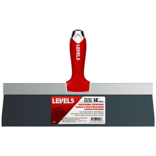 Level5 5-128 14" Blue Steel Taping Knife w/ Soft Grip Handle