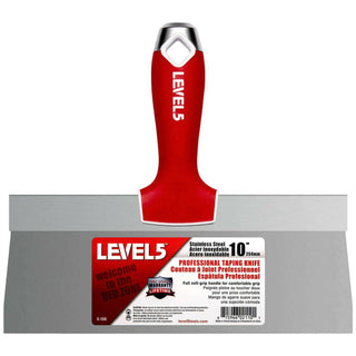 Level5 5-136 10" Stainless Steel Taping Knife w/ Soft Grip Handle