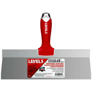 Level5 5-137 12" Stainless Steel Taping Knife w/ Soft Grip Handle