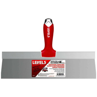 Level5 5-138 14" Stainless Steel Taping Knife w/ Soft Grip Handle