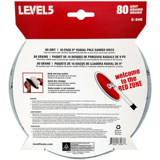 Level5 5-345 80 Grit 9 Inch Radial Sander Disc - 10 Pack