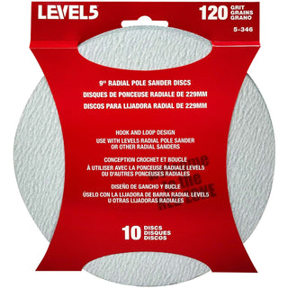 Level5 5-346 120 Grit 9 Inch Radial Sander Disc - 10 Pack